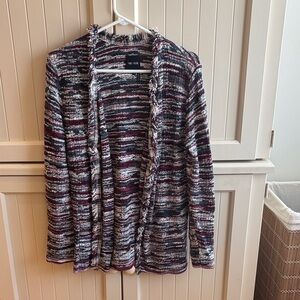 NIC+ZOE Multicolor Open-Front Knit Cardigan - Burgundy, Gray, Black